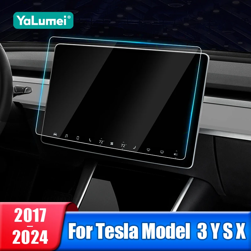 

Car Tempered Glass Car Navigation Screen Protector Film Sticker For Tesla Model 3 Y X S 2017 - 2021 2022 2023 2024 Accessories