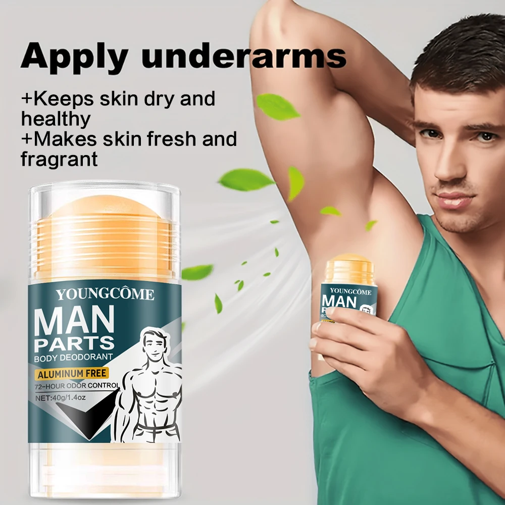 Men's Natural Deodorizing Stick Underarm Care Efficiently Eliminate Odor Refreshing Lasting Aroma Cream Underarm Odor Prevention