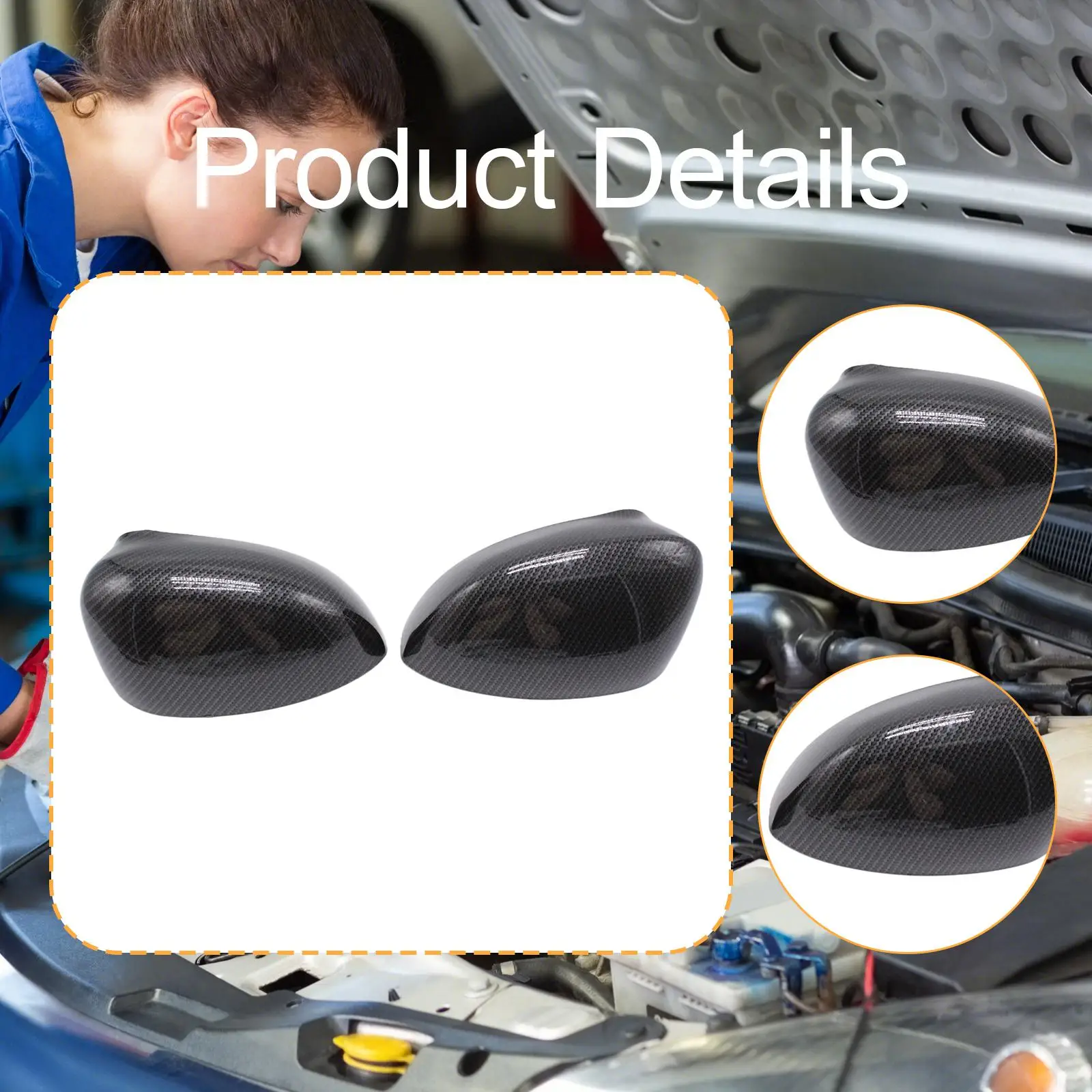 

2 Pieces Vehicle Side Mirror Covers 735452186 Easy to Install Rearview Mirror Housing for Fiat PUNTO Box Van (2006-2015)