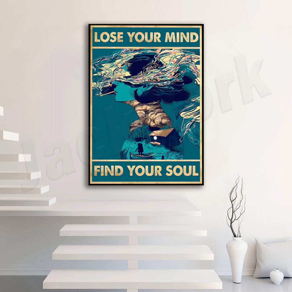 فقدان عقلك والعثور على ملصق روحي، كن لطيفًا لصحتك، ملصق الصحة العقلية، الوعي بالصحة العقلية، هدية الصحة العقلية