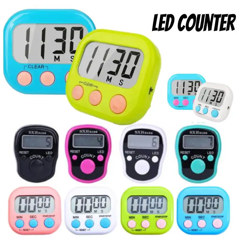 LED Counter Manual Electronic Countdown Sports Magnetic Digital Timer Kitchen Cooking Shower Study Stopwatch Display Alarm Clock