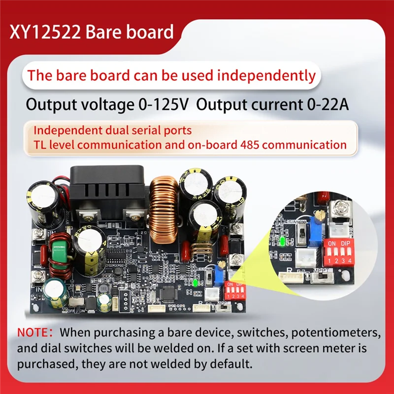 XY12522 CNC DC Adjustable Stabilized Power Supply Module 125V/2000W | Constant Voltage Constant Current with USB Communication