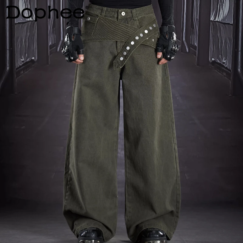 

Men's 2025 Winter New Detachable Tooling Cotton Comfort Pants High Street Stylish Trousers Male Handsome Solid Color Chic Pants