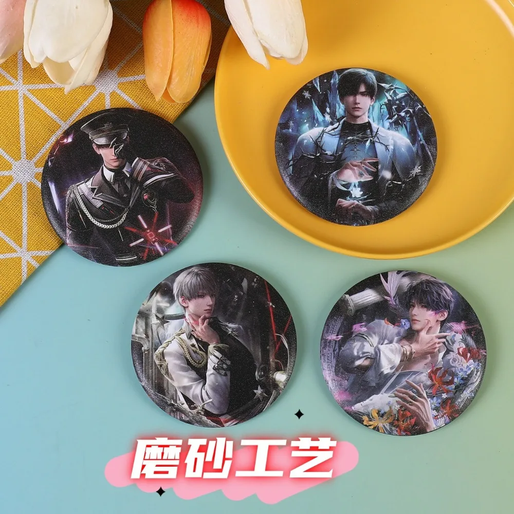 Frosted Finish Love and Deepspace Caleb Tinplate Brooch Cosplay Figure Badge Accessories Backpack Bag Desk Decor Fans Gift
