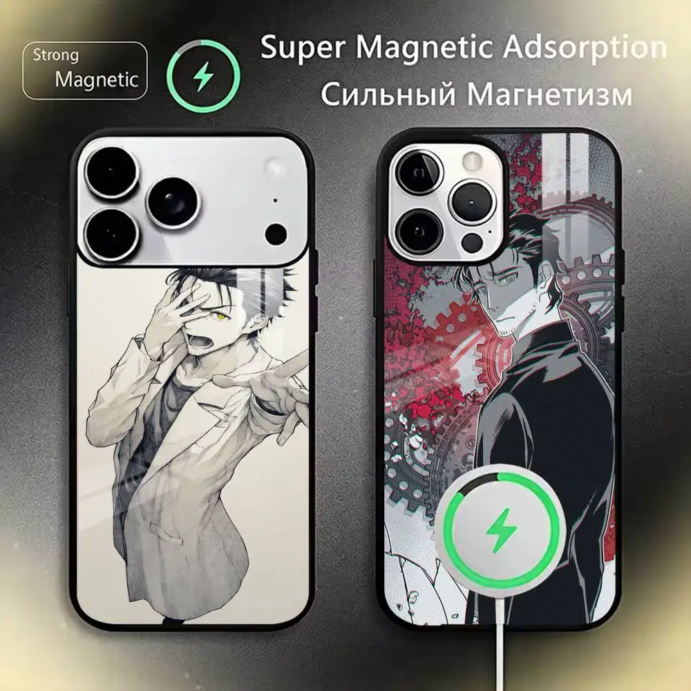 

Steins Gate Rintaro Okabe Phone Case For iPhone17,16,15,14,13,12,11 Plus,Pro Magnetic For Magsafe Wireless Charging
