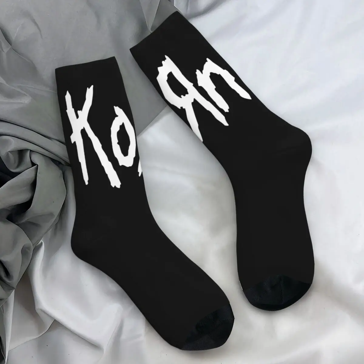 Korn Band Socks Harajuku Music Rock Stockings Autumn Anti-Slip Unisex Men Socks Soft Breathable Printed Running Sports Socks