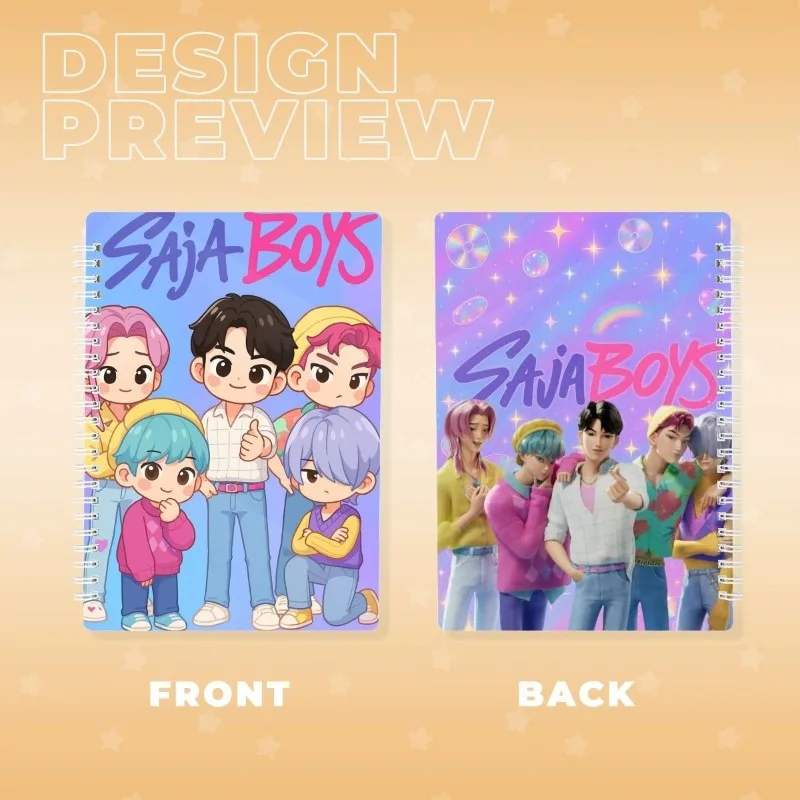 دفتر ملاحظات كرتوني إبداعي لطلاب المدارس المتوسطة والثانوية من KPop Demon Hunters Zoey Mira Abby Saja