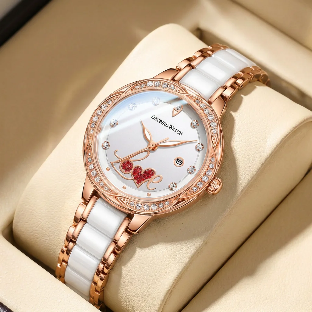 1pcs Women's orange dial alloy strap vintage fashion skeleton gear luxury details Mechanical Watch for business party holiday