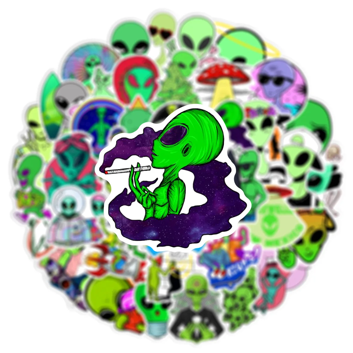 10/25/50pcs Funny Alien Graffiti ET Stickers for DIY Scrapbooking Phone Laptop Motorcycle Luggage Car Skateboard Helmet Bottle