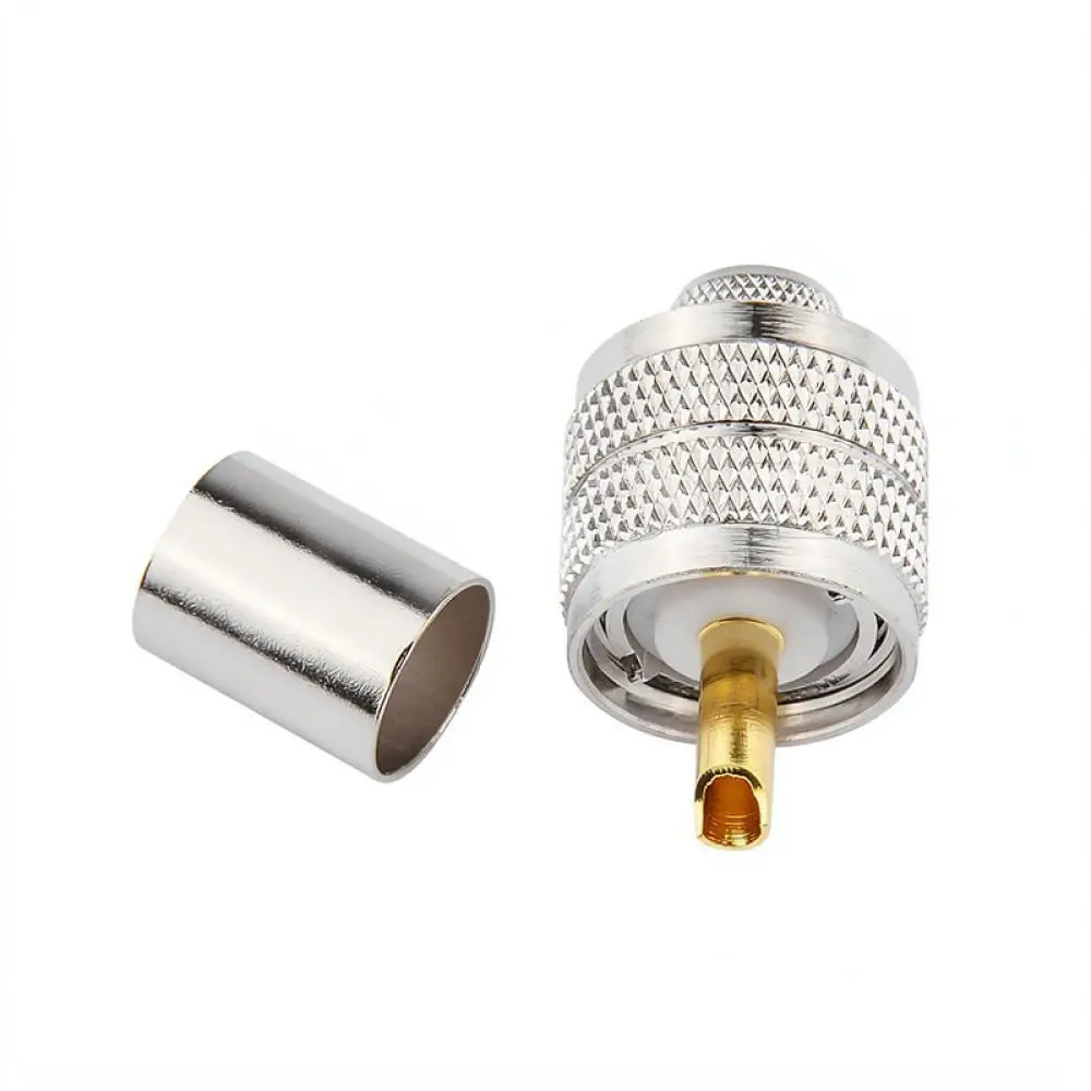 UHF Male Connector PL259 For RF Coaxial Cable RG8 LMR400 RG213 7D FB Radio Equipment Copper Plug Security Video Engineering