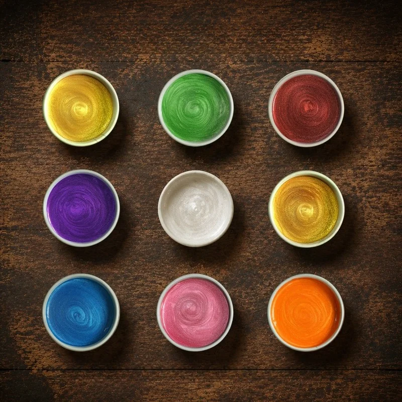 8 Colors Pearl Sheen Chinese Calligraphy Ink Set Colorful Painting Ink for Beginners Art Writing Stationery