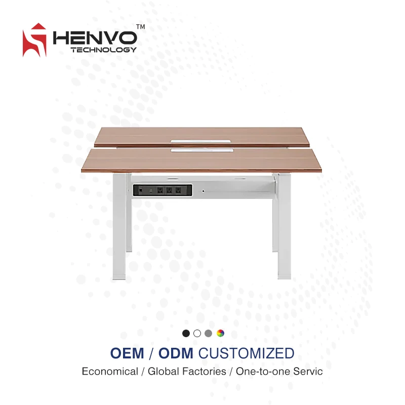Office Desk,Dual Motor 2-Stage Electric Steel Contemporary Standing Desk Anti-Collision Memory Height Adjustment Tandem Office D