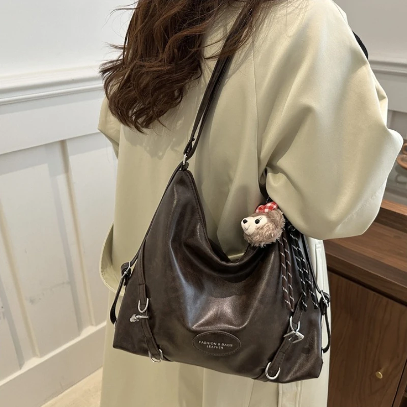 

Student Class Large Capacity Tote Bag for Women, New Retro Fashion Shoulder Bag, Versatile Casual High-end Crossbody Bags