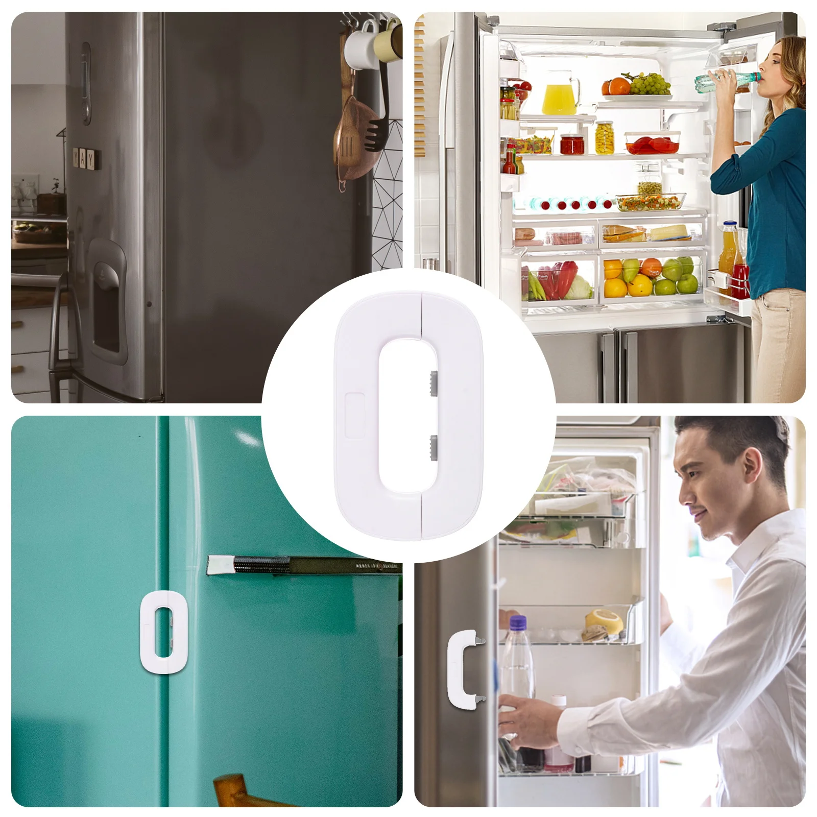 

No Drill Baby Refrigerator Safety Locks Fridge Door Lock For Toddler Kids Child Cabinet Latch Hardware Kid