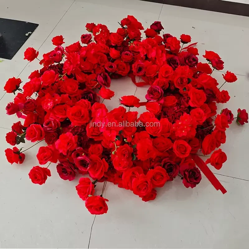 for Artificial Peony Rose Floral Garland Centerpiece Runner Table Decorative Flower Wreath for Christmas Easter