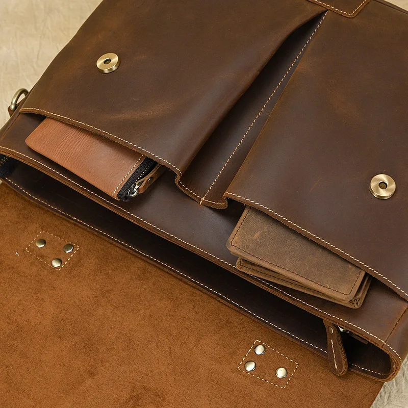 Valigetta da pendolarismo da uomo Cubo da imballaggio Valigetta da viaggio per laptop Borse in pelle retrò Портфель MHGWB