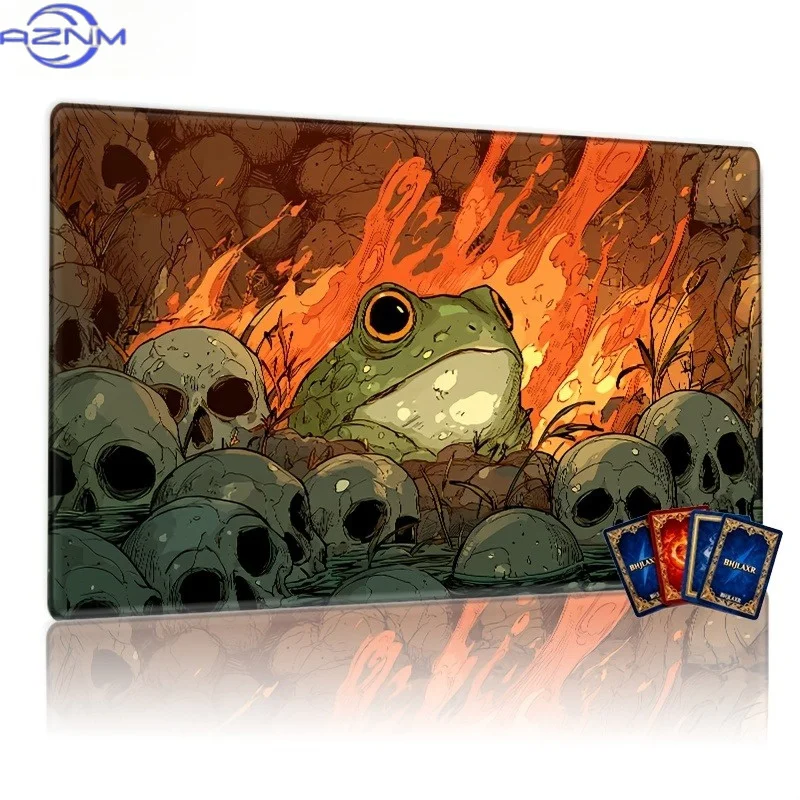 

Gaming Mat Featuring a Magical Frog And Skull Jungle Fire Theme, Measuring 59.94X29.97 cm | Non-Slip And Durable | Easy to Cle