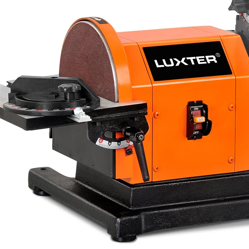 LUXTER Polishing Belt Disc Sander 4X8 Inch Disc Bench Sanding Adjustable table Belt Sander machine Combination for Word working