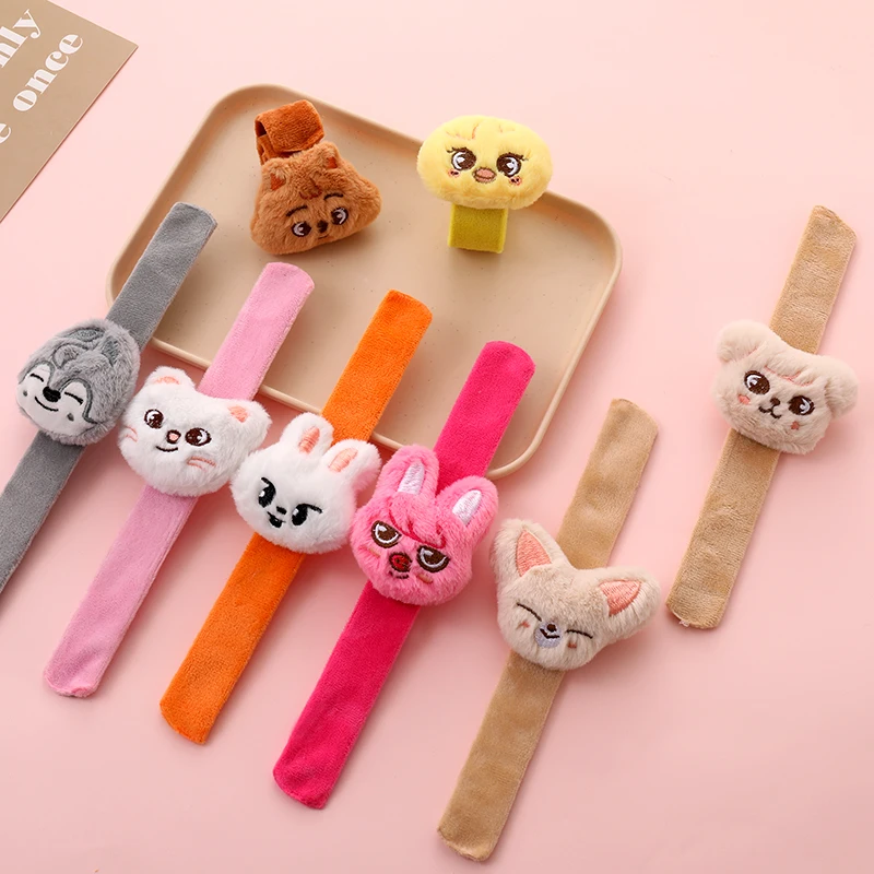 

New Cartoon Plush Bracelet StrayKids Plush Doll Papa Loop Backpack Strap Decoration Cute SKZoo Wolf chan Doll Couple Gift