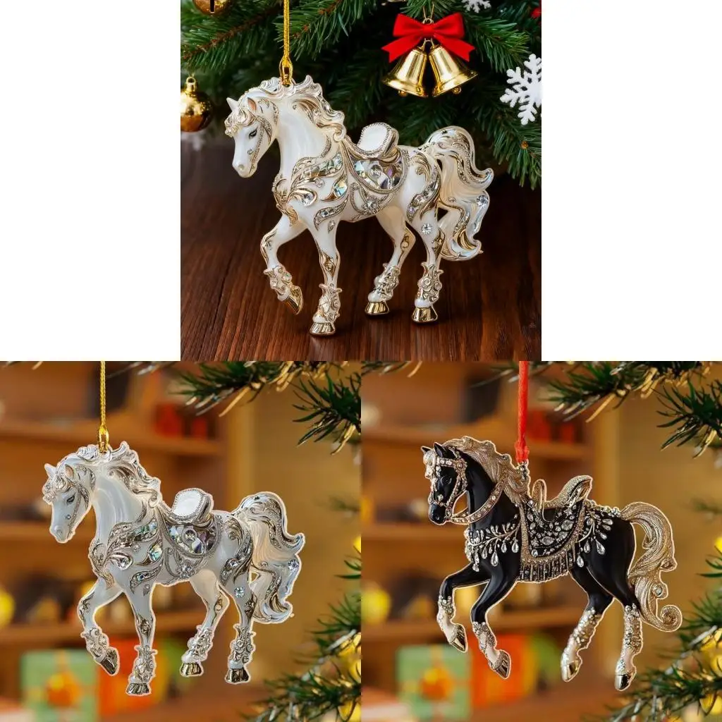 G92C (1 Pack) Acrylic Horse Flat Hanging Decor for Home, Nursery, Office, Western Theme & Festival Gift