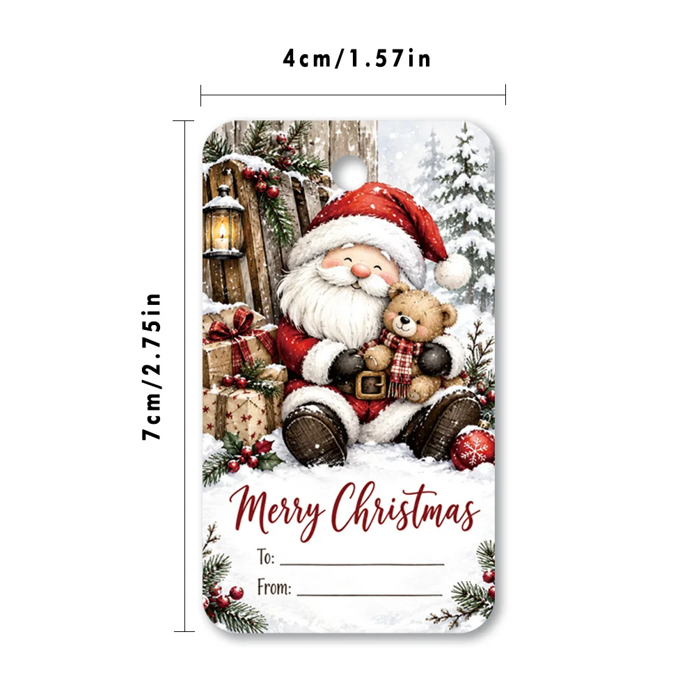 40pcs, Gift Tags, Watercolor Pet Writing Christmas, Hanging Paper Labels for Gift Wrapping, Holiday Party Decor with String