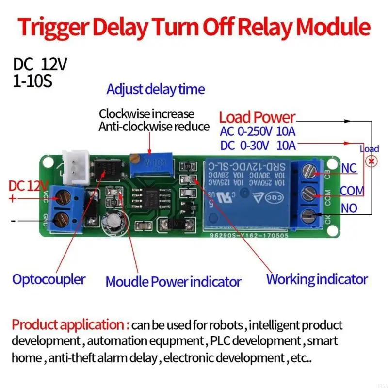 5V/12V RELEMITOS Módulo conmutación Retraso Ajustable
