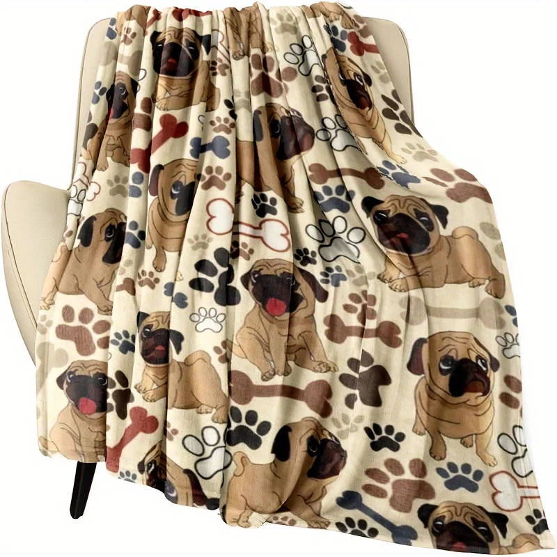Soft Dog Paw Print Blanket 6