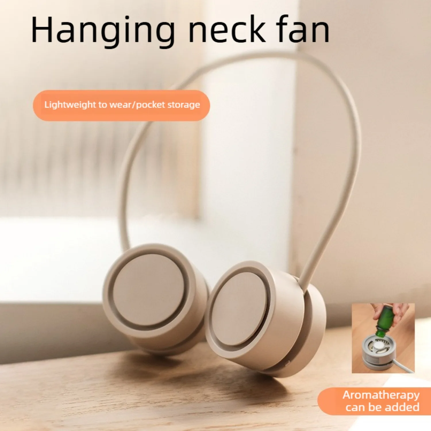Mini Portable Neck Fan, Bladeless Hanging Neck Fan,No Hair Twisting ,3-Speed, Rechargeable Personal Wearable Fan for Travel,Gift