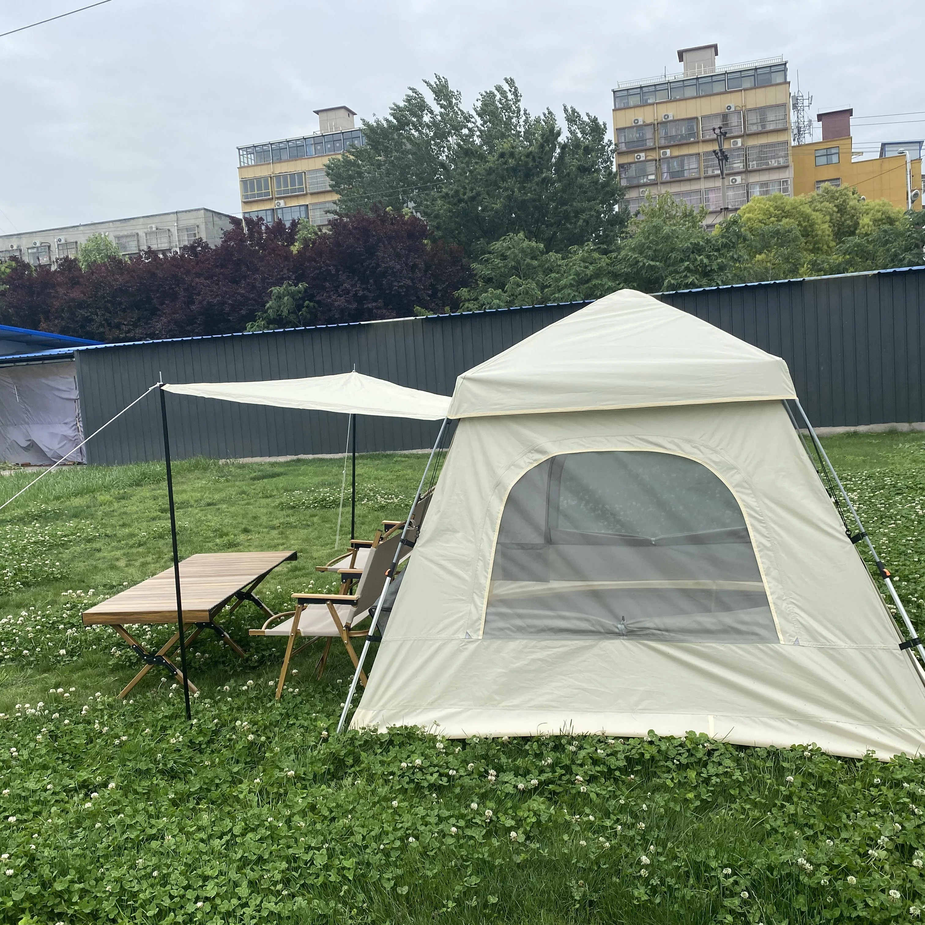 Waterproof Easy Setup Lightweight Four-Season Straight Bracing Type Tent Oxford 2/3 Person Removable Rain Fly Outdoor Automatic