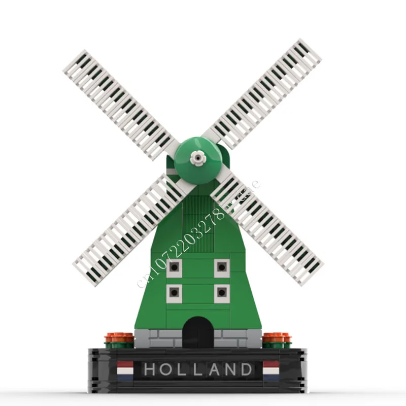 223PCS Dutch Windmill MOC Creative street view Model Building Blocks Architecture DIY Education Assembly Model Toys Gifts