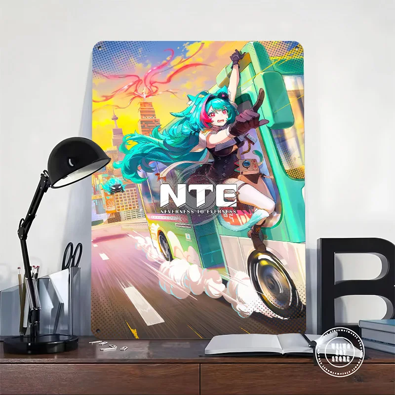 Neverness To Everness Game Personalized 3D Textured Metal Poster Wall Art Tinplate Sign for Home Decor Ornaments Custom Plate