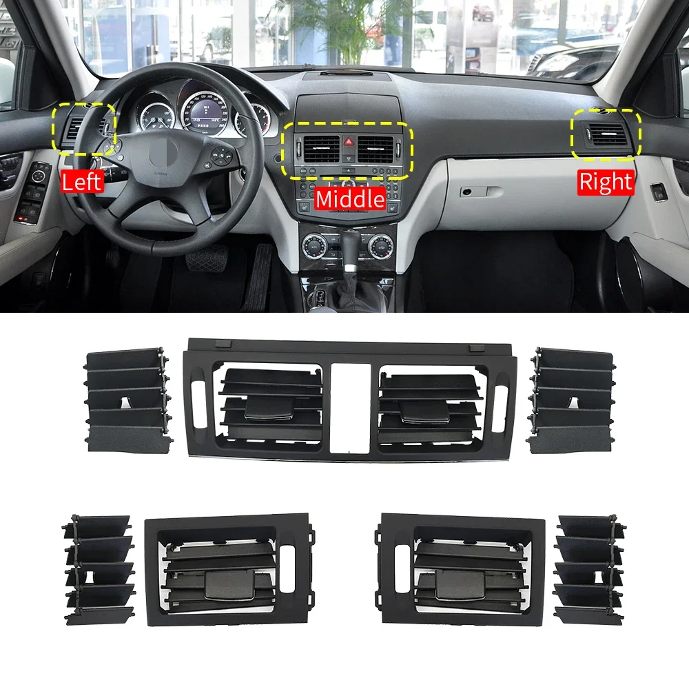 

For Mercedes W204 Front Car Air Conditioner AC Vent Grille Panel Cover Sets For Benz C Class 20007-2010 C180 C200 C220 C300