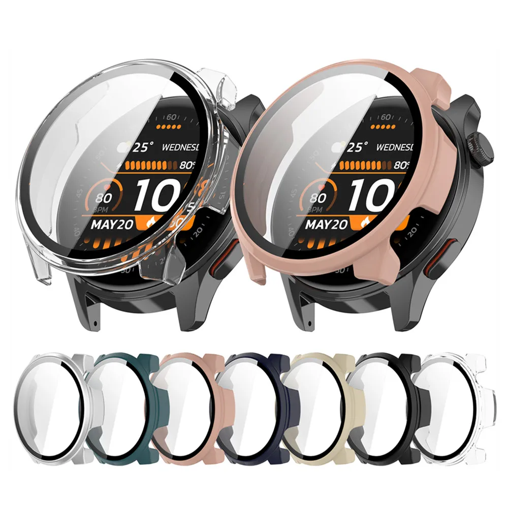 For HAYLOU Watch 4S HF012 Case Bumper Cover Hard PC Case Tempered Glass Film SmartWatch Protective Shell