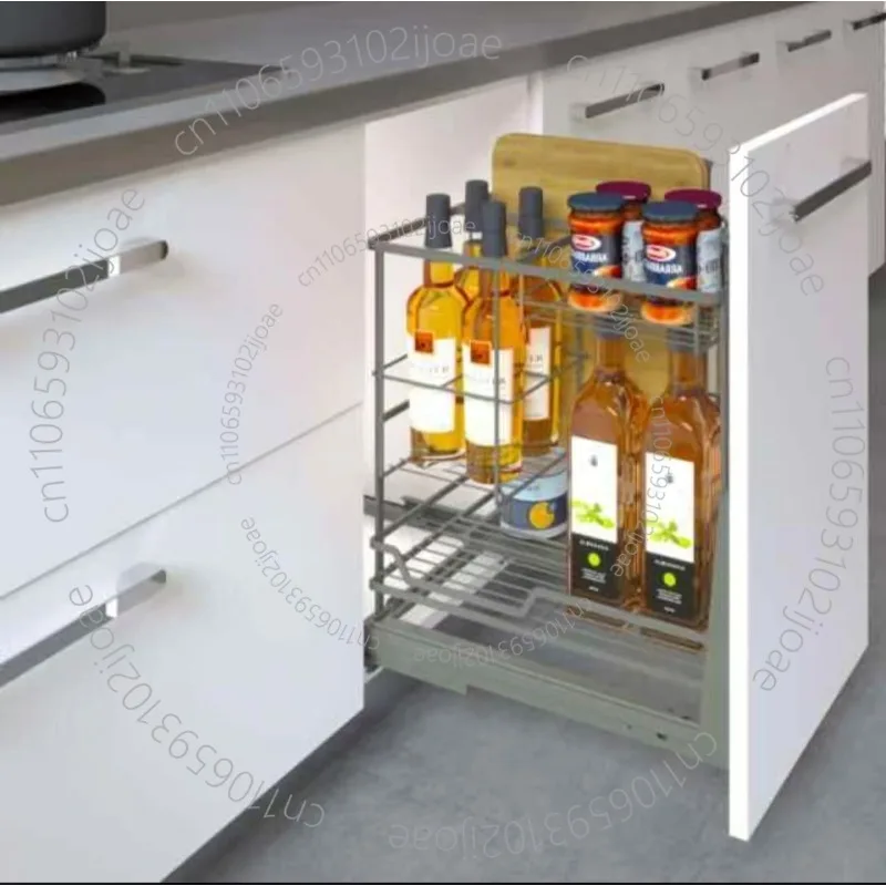 Modern Design Multifunctional Metal Square Cabinet Accessories New Storage Basket Seasoning Drawer Blue Waterproof Durable