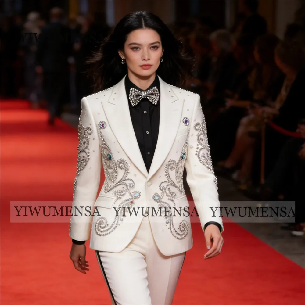 

Роскошные костюмы с бриллиантовой вышивкой для женщин, платья для матери невесты, индивидуальный пошив, наряды для банкетов и вечеринок, женский костюм