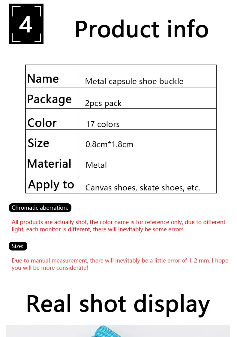 Blume Aluminium Kapseln Schloss Schnürsenkel Sneakers Schnalle Metall Keine Krawatte Schnürsenkel Bunte Schloss Schnalle Kits Schnürsenkel Zubehör – Detail 4