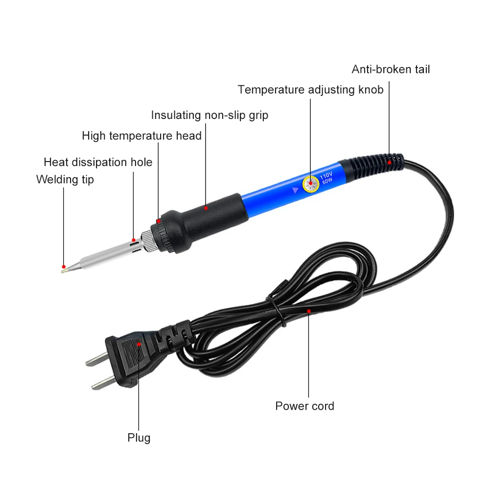 Heat Pencil Tips Repair Tools Adjustable Temperature Electric Soldering Iron Kit 220V 110V 60W Welding Solder Rework Station