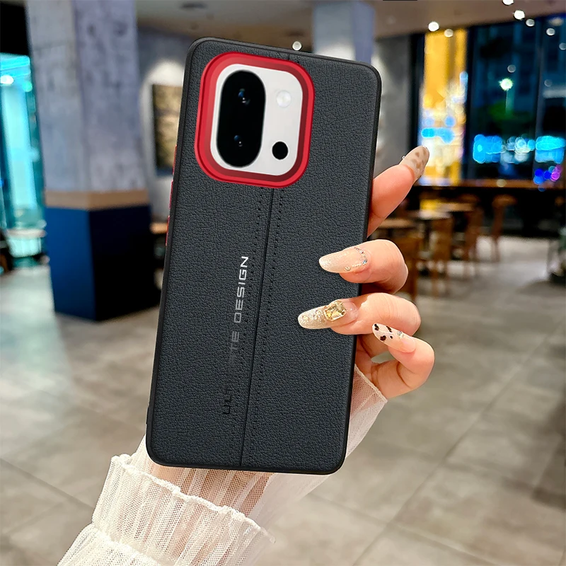 

Чехол для OnePlus 13T ELVEV, роскошный противоударный бампер из искусственной кожи, мягкий противоударный бампер из ТПУ, задняя крышка для телефона