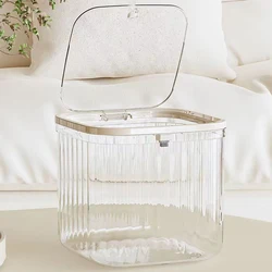 Press Type Mini Desktop Trash Can Transparent High Beauty Desktop Paper Basket Household Student Dormitory Storage Bucket