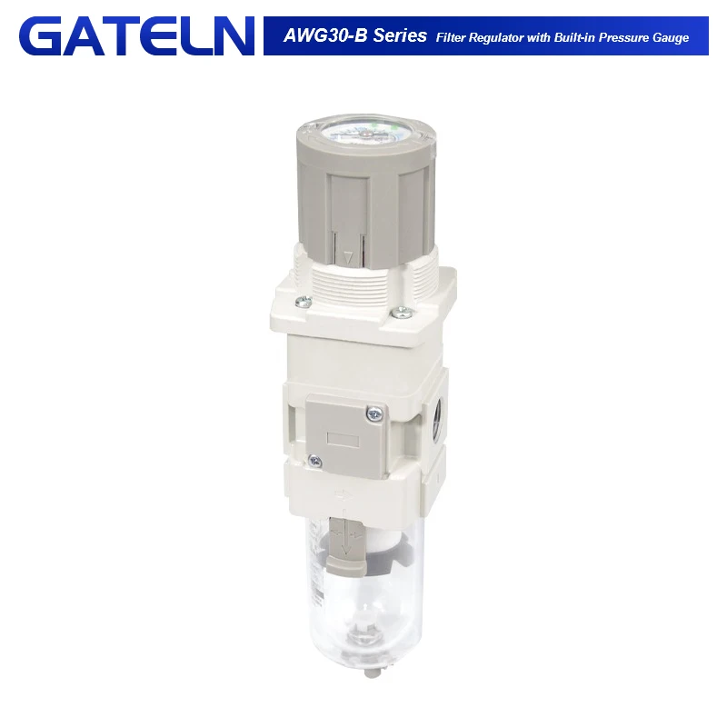 AWG30 Series Modular Type Filter Regulator AWG30-03HG3-B with Built-in Pressure Gauge AWG30-02HG1-B AWG30-02HG2-B
