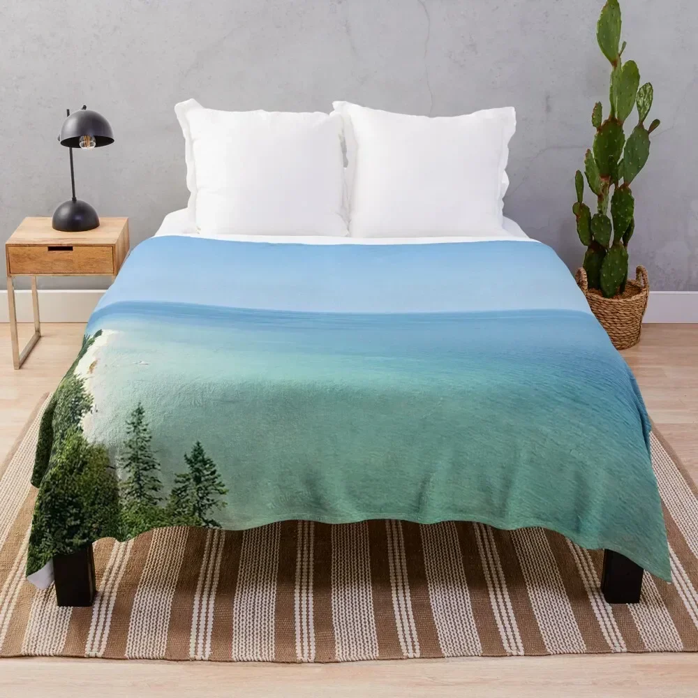 

Lake Huron Throw Blanket Soft Warm Blanket Gift for Men Women Adults