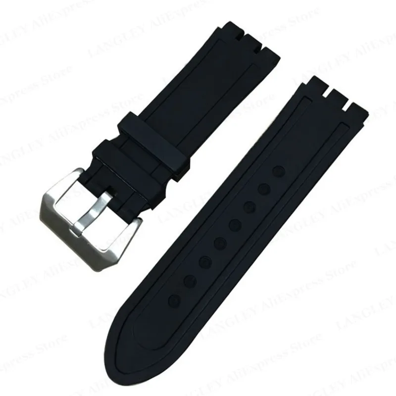 23mm Rubber Strap for Swatch for YOS440 413 424 440 447 Soft Silicone Watchband Waterproof Convex Interface Men Bracelet 23*26mm