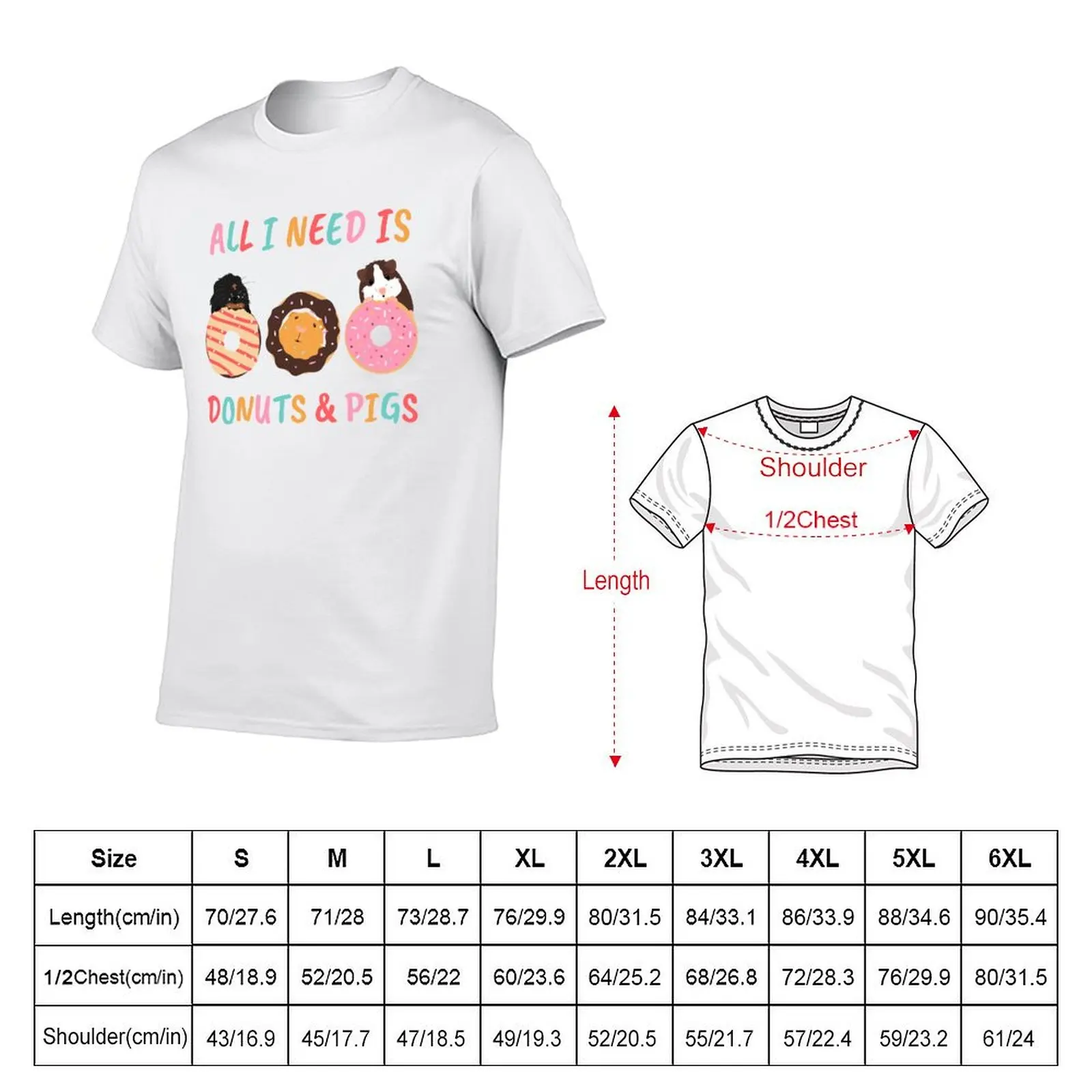All I Need is Guinea Pigs and Donuts T-Shirt Casual Daily Outfit T-Shirt