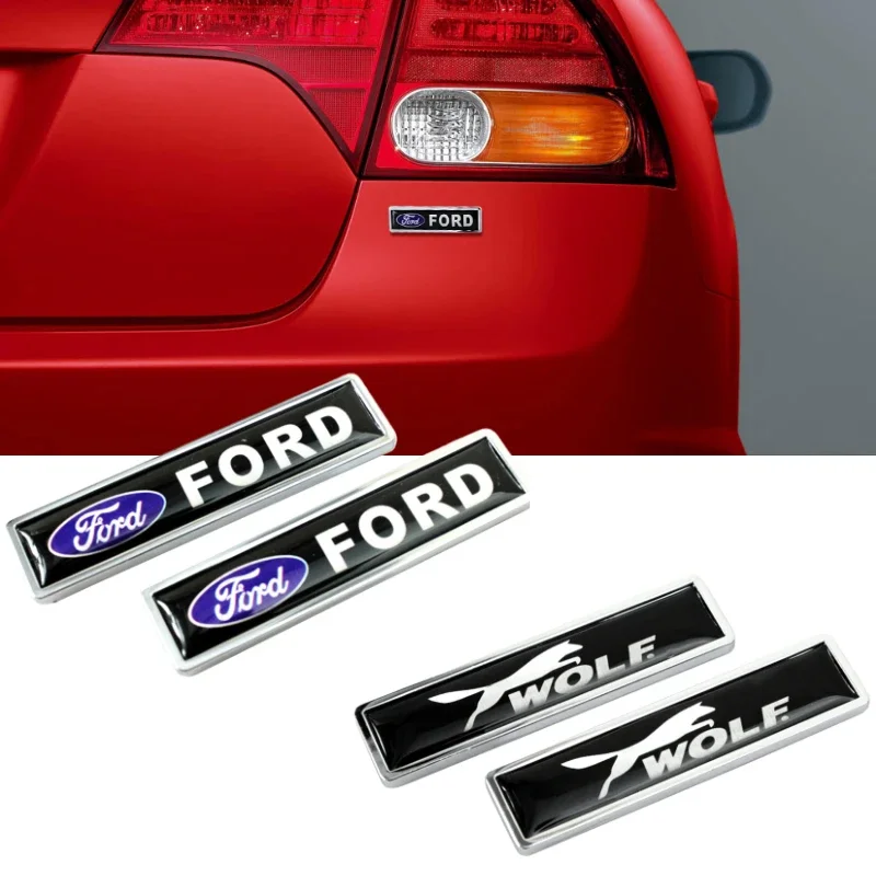 Car Stickers Rear Emblem for Ford Wolf Fiesta Focus Fusion Mk4 Explorer Ranger Kuga 2 Mondeo Maverick Smax F150 Auto Side Badge