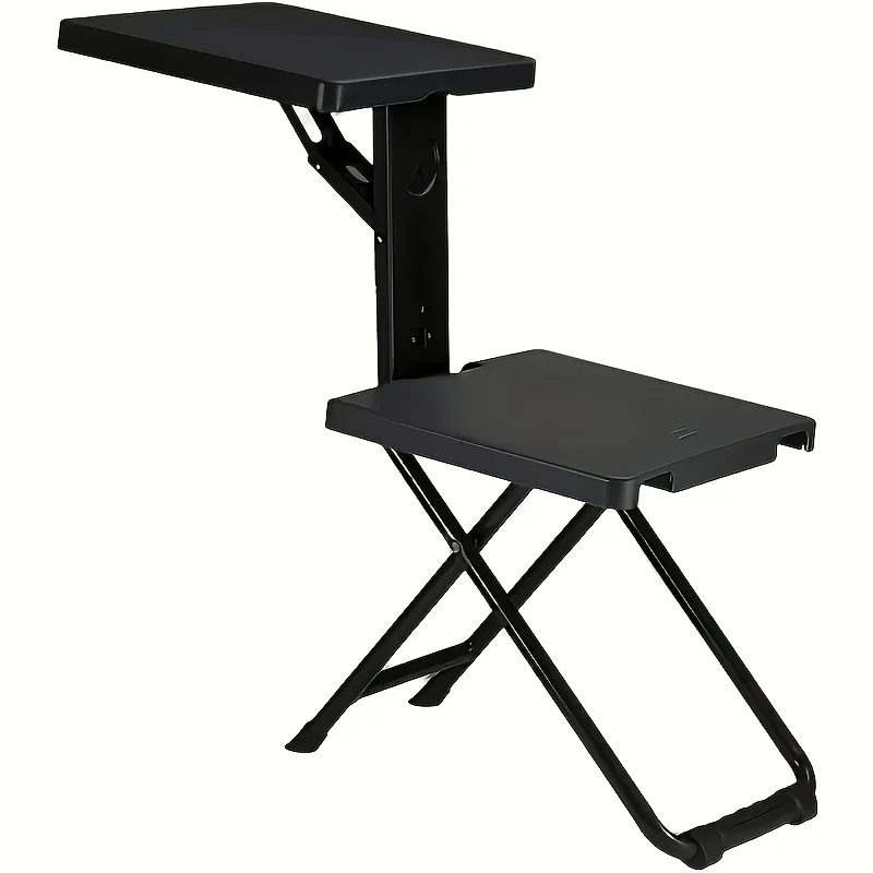 

3-in-1 Vintage Iron Foldable Table and Chair Set for Outdoor, Study and Vendor Use - Multifunctional Portable Folding Desk and Writing Chair with Sturdy Legs The Best Gifts for Thanksgiving and Christmas