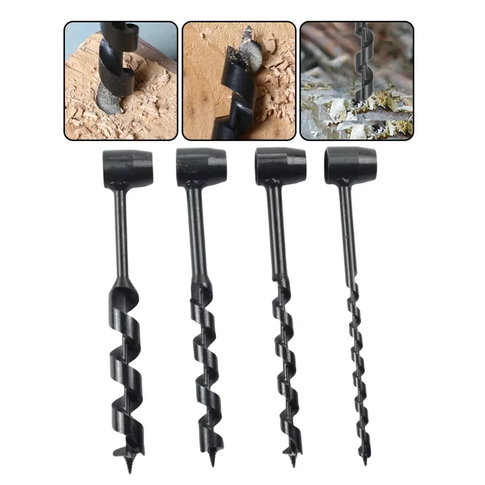 1PcsBushcraft Hand Drill Carbon Steel Manual Auger Drill Portable Manual Survival Drill Bit Self-Tapping Survival Wood PunchTool