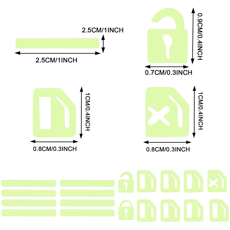 ملصقات مضيئة لنافذة السيارة ، زر رافع ، شارات رفع الباب ، إكسسوارات الديكور الداخلي للسيارات ، متوهجة ليلية #6