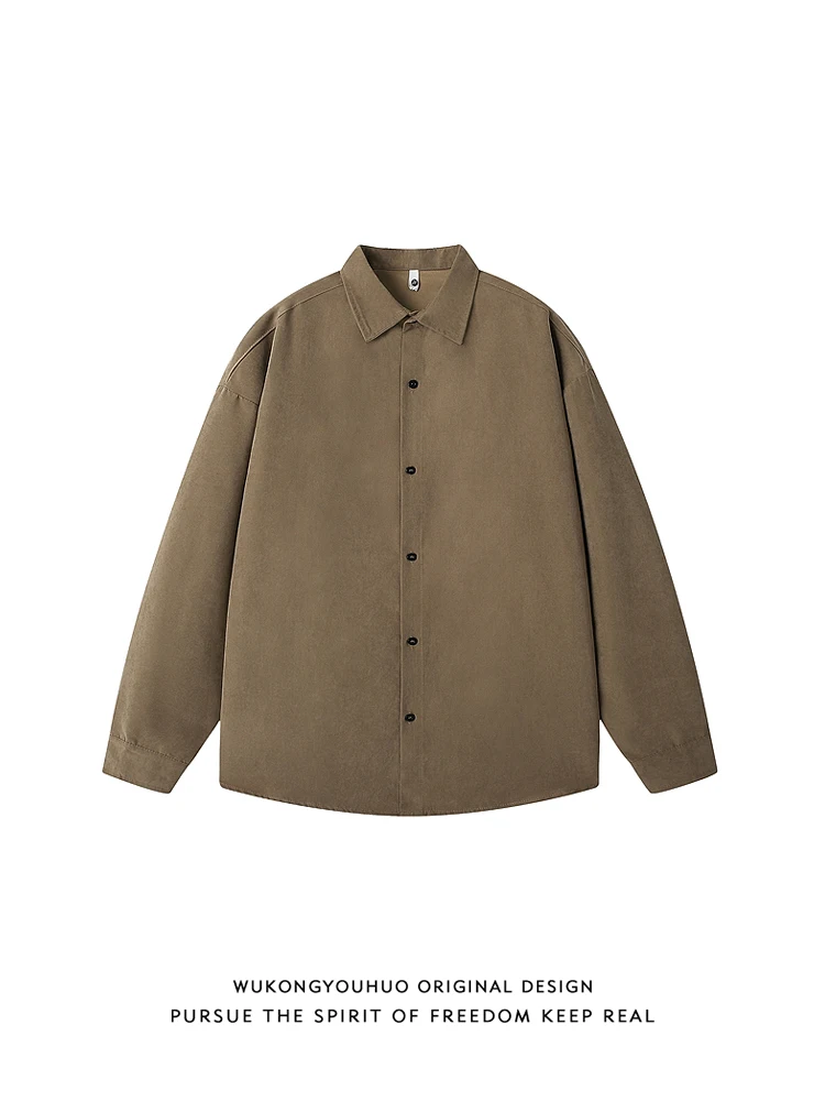 

Базовая повседневная футболка свободного кроя в винтажном японском стиле, однотонная, осенняя, трендовая, бренд Guan Kong, в наличии