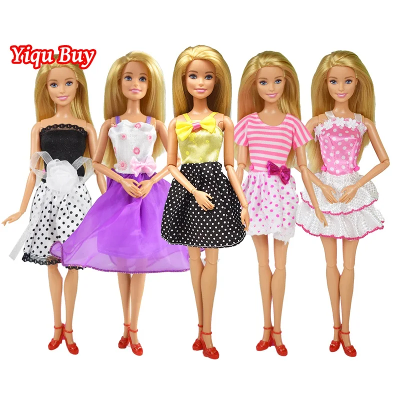 

5 Pcs/lot Fashion Design Princess Dress Mixed Style Doll Clothes Accessories Supplies Equipment Toy Gift for 12 Inch Doll Dress