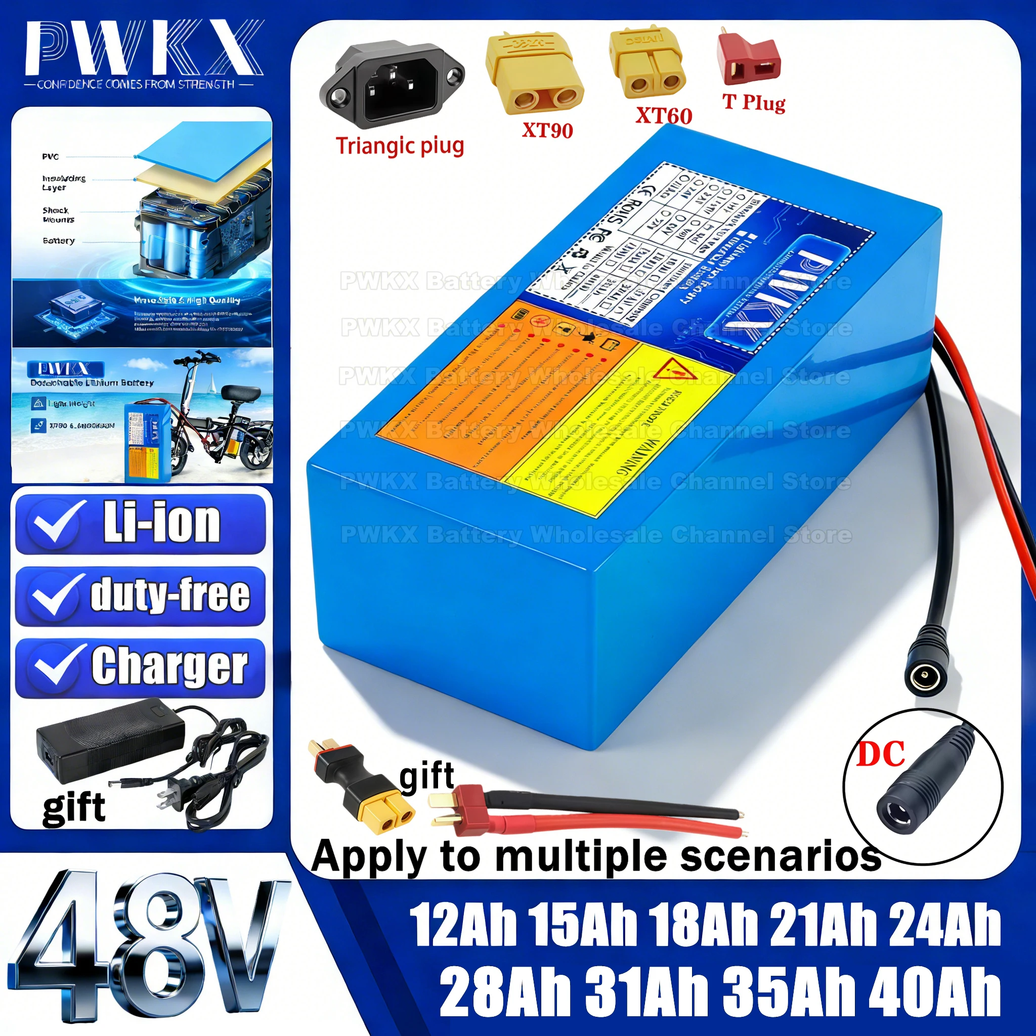 Lithium Battery 48V…